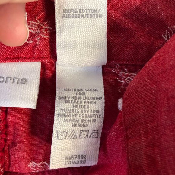 Liz Claiborne Audra Women's 12 Straight Leg Below The Knee Red Cropped Pants - Picture 7 of 17